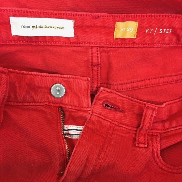 Pilcro and the Letterpress Red Stet Jeans sz 29 - Picture 7 of 8